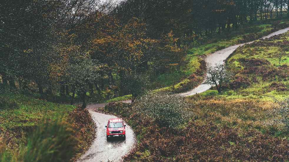 Jeep renegade on road